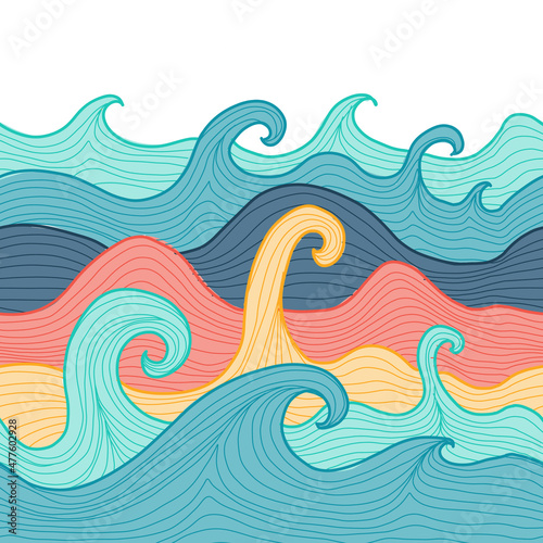Abstract Sea Background. Seamless Pattern for your design