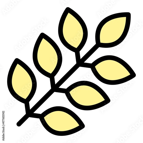 Sport nutrition branch icon. Outline sport nutrition branch vector icon color flat isolated