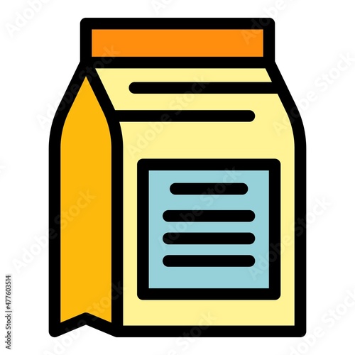 Sport nutrition package icon. Outline sport nutrition package vector icon color flat isolated