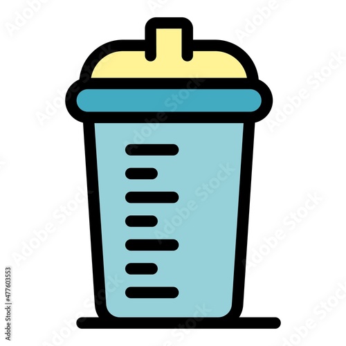 Sport nutrition shaker icon. Outline sport nutrition shaker vector icon color flat isolated