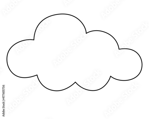 Cloud, natural phenomenon - vector linear illustration for coloring pages, logo or pictogram. Outline. Cloud weather phenomenon sign or icon