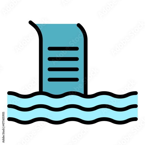 Healthy pool swimming icon. Outline healthy pool swimming vector icon color flat isolated