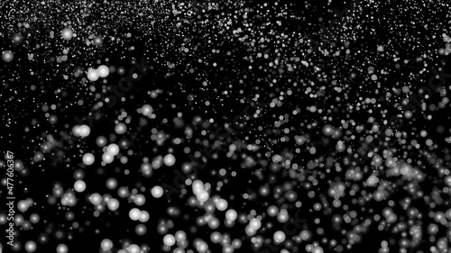White Snow Falling on Isolated Black Background © cherezoff