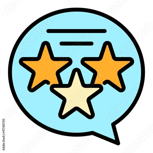 Mentor star chat icon. Outline mentor star chat vector icon color flat isolated