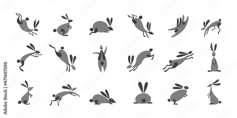 Funny Rabbits collection for your design Funny Rabbits collection for your design