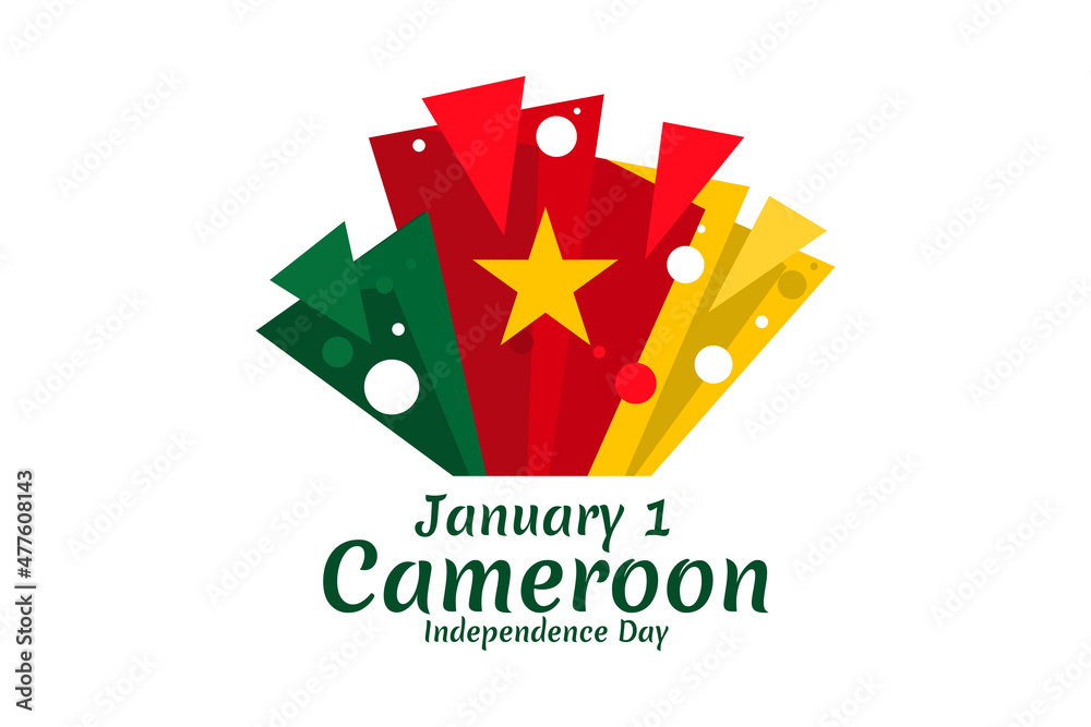 January 1, Independence day of Cameroon vector illustration. Suitable for greeting card, poster and banner. January 1, Independence day of Cameroon vector illustration. Suitable for greeting card, poster and banner.