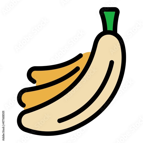 Bananas icon. Outline bananas vector icon color flat isolated