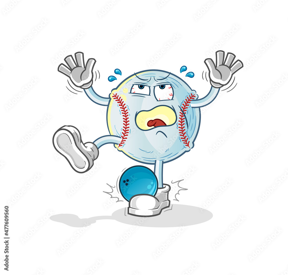 Obraz premium baseball hiten by bowling cartoon. cartoon mascot vector