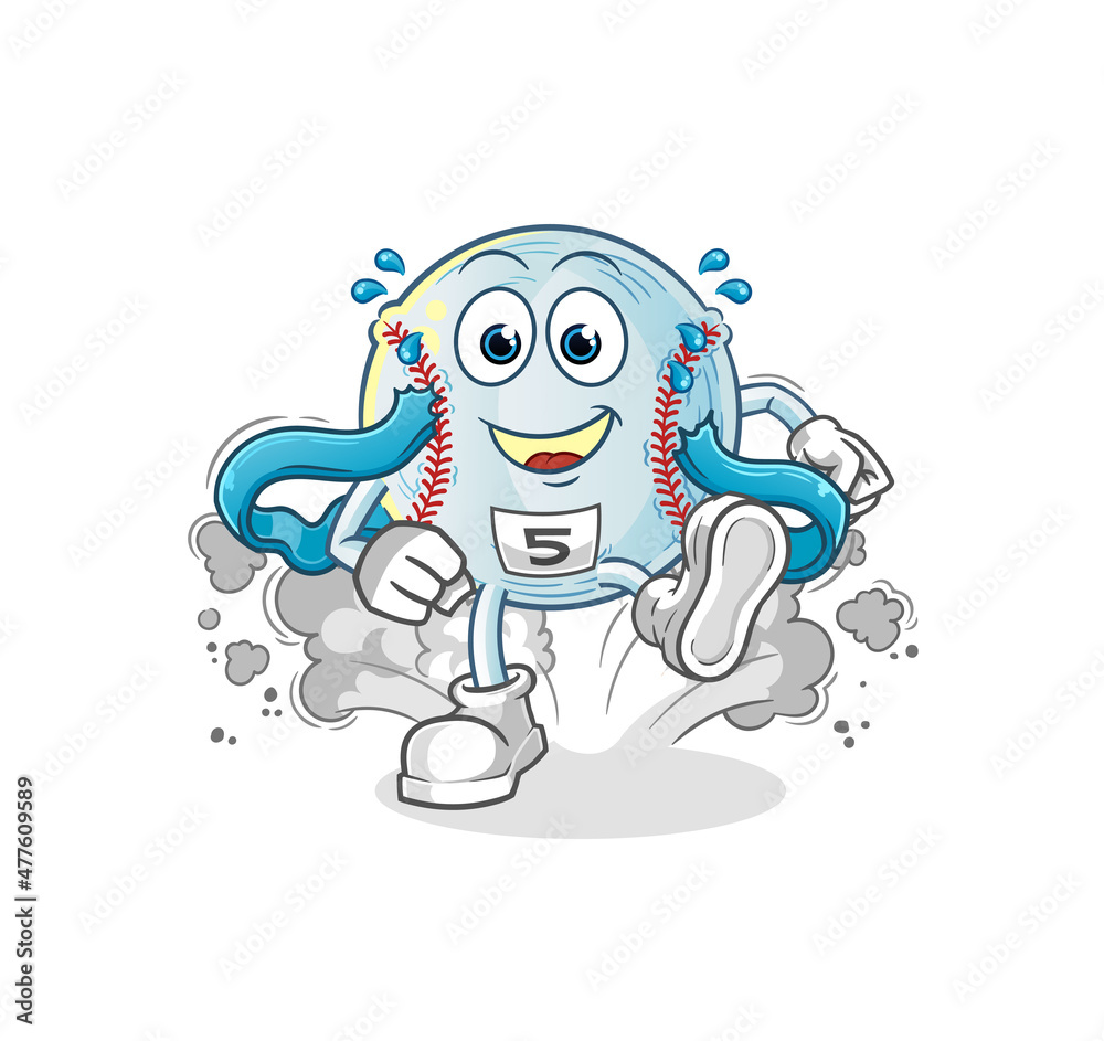 baseball runner character. cartoon mascot vector baseball runner character. cartoon mascot vector