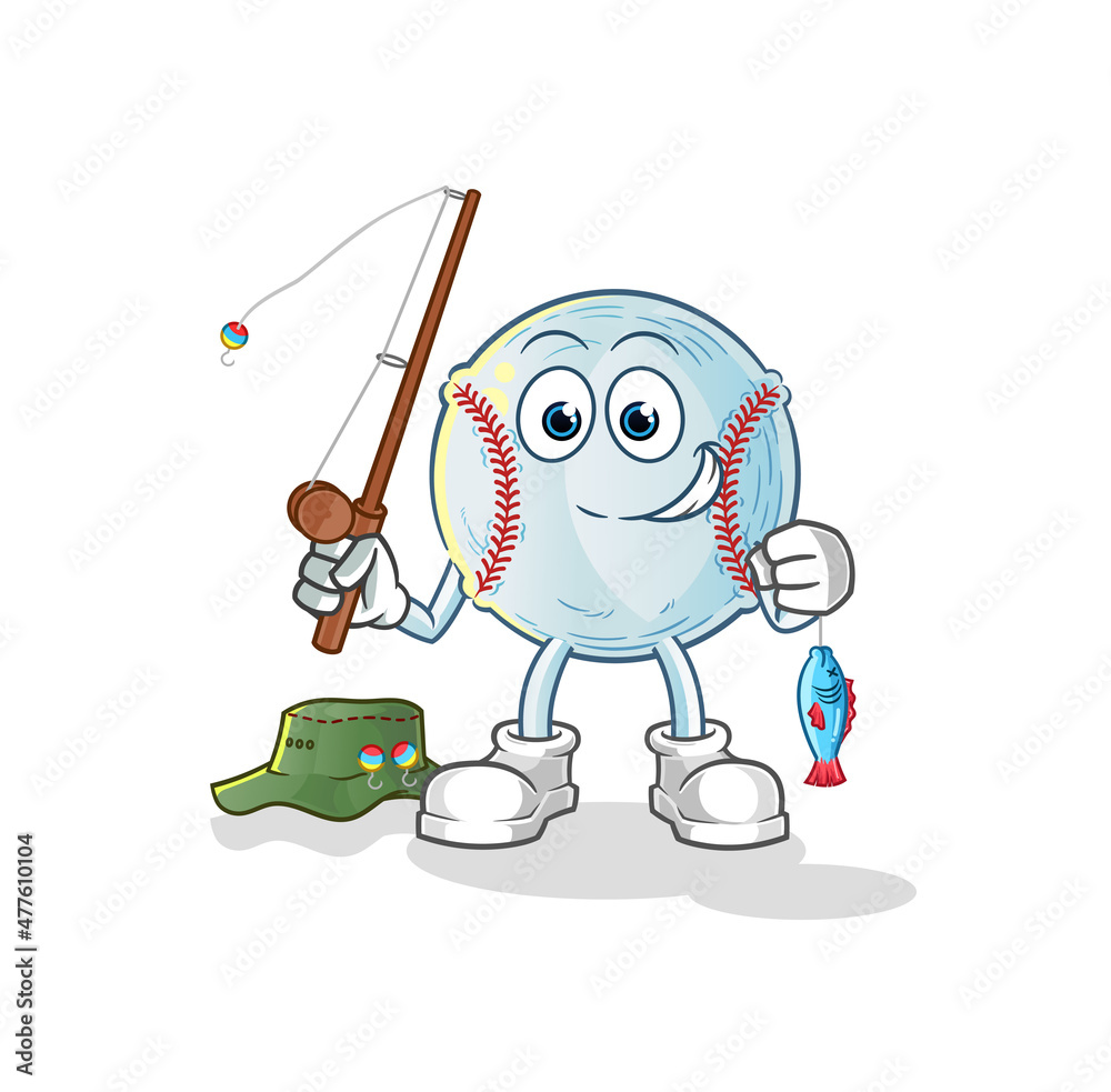 Obraz premium baseball fisherman illustration. character vector
