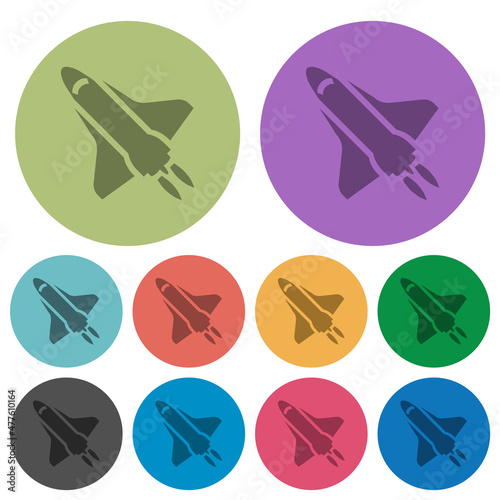 Space shuttle with propulsion color darker flat icons