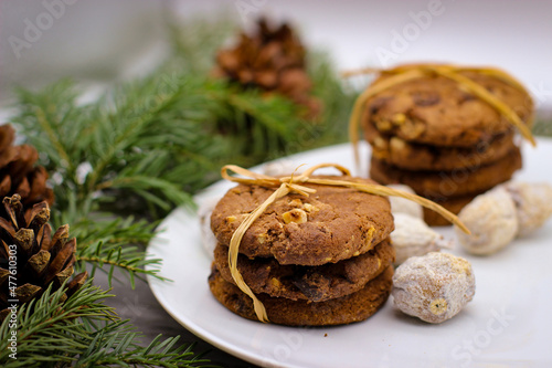Christmas motifs. Delicious cookies for Santa.