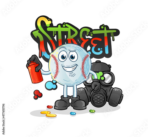 baseball graffiti artist vector. cartoon character