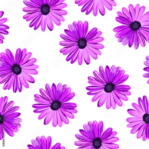 Gerbera flower vector seamless pattern