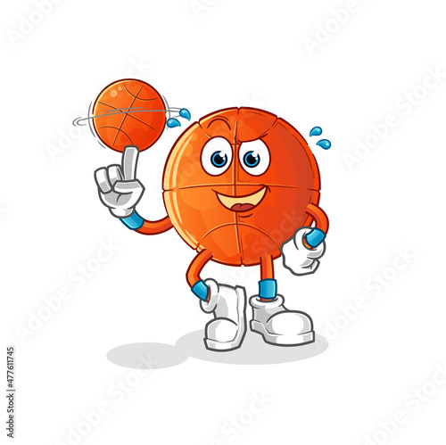 basketball playing basket ball mascot. cartoon vector