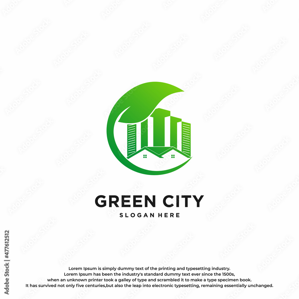 Premium Creative Green City Real Estate Logo Design. Premium Creative Green City Real Estate Logo Design.