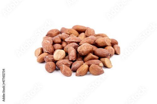 Peanuts isolated on white background. Shelled seeds