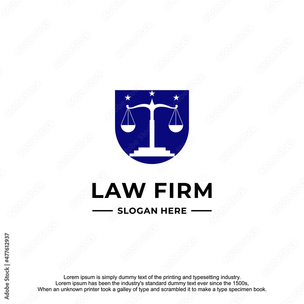 Law Firm Logo Design with Emblem.