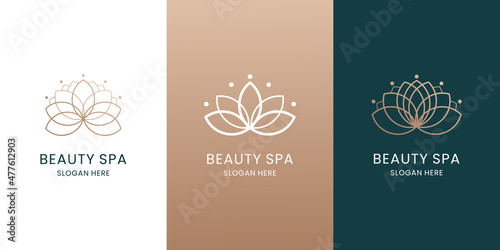 Line Beauty Flower Logo Design Collection.
