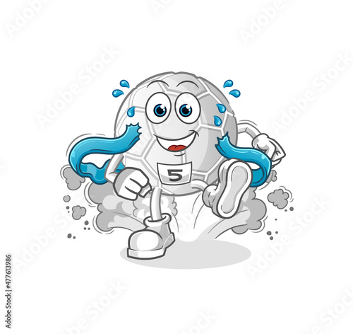 hand ball runner character. cartoon mascot vector