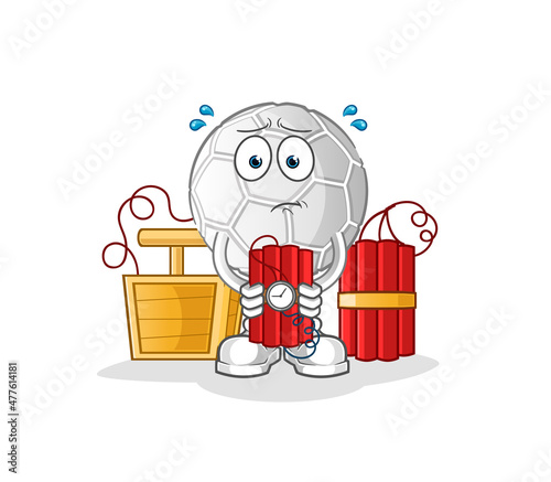 Wallpaper Mural hand ball holding dynamite character. cartoon mascot vector Torontodigital.ca