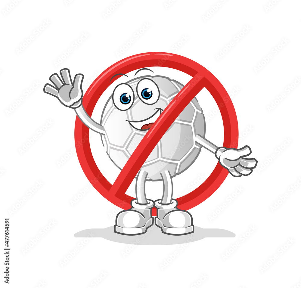 say no to hand ball mascot. cartoon vector say no to hand ball mascot. cartoon vector