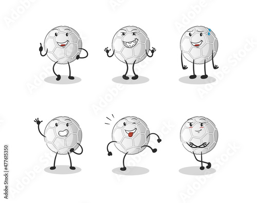 hand ball happy set character. cartoon mascot vector