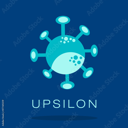 Upsilon corona variation Covid 19 Corona Virus variant PANDEMIC 3D Illustration
