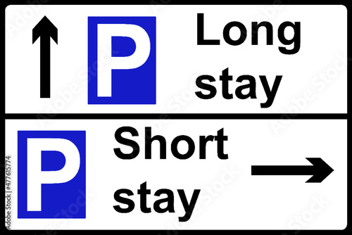 Directions to the designated parking place sign