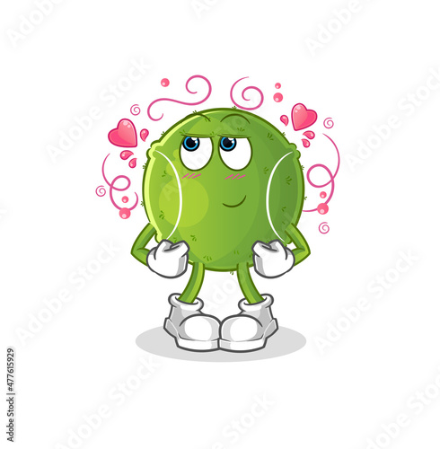 tennis ball shy vector. cartoon character