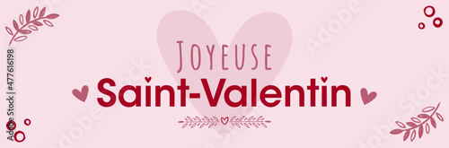 Bannière Saint Valentin - Amour et romantisme - Illustrations - Cœur et motifs fleurs