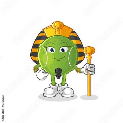 tennis ball ancient egypt cartoon. cartoon mascot vector