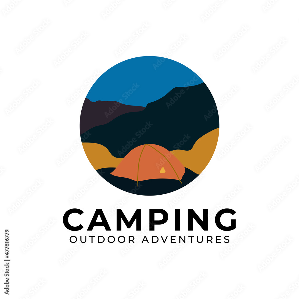 Camping and outdoor adventure retro logo