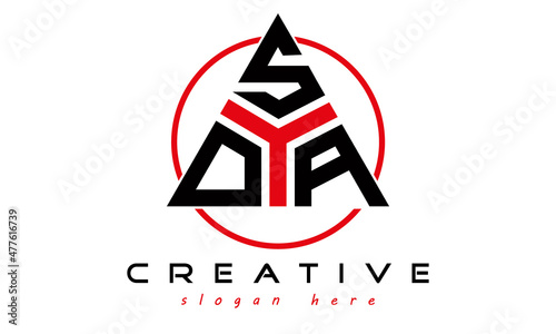 triangle badge with circle OSA letter logo design vector, business logo, icon shape logo, stylish logo template