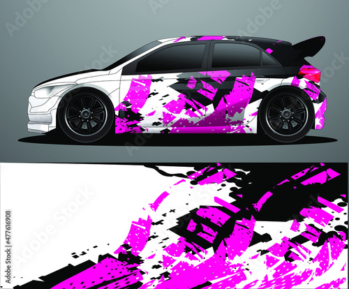 Rally car decal graphic wrap vector  abstract background