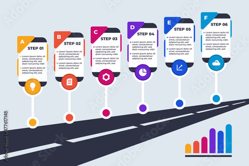 Business Infographic Steps Presentation Template photo