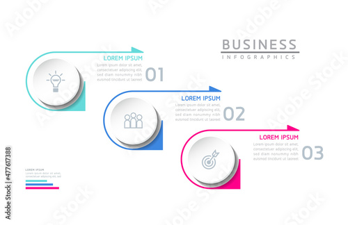 vector illustration infographic design template with 3 options or steps. used in presentation In business or marketing