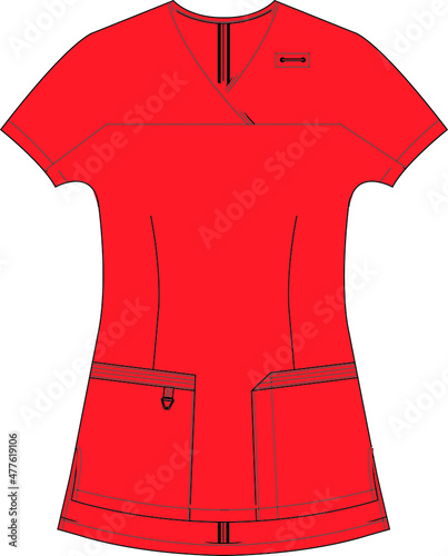 Women Surplice Scrub Top Vectors 