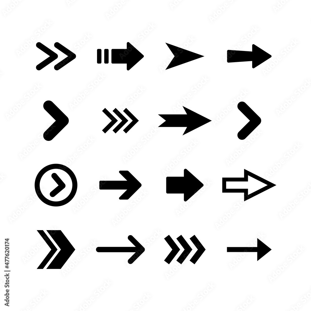 Arrows icons, big set. Arrows vector collection.