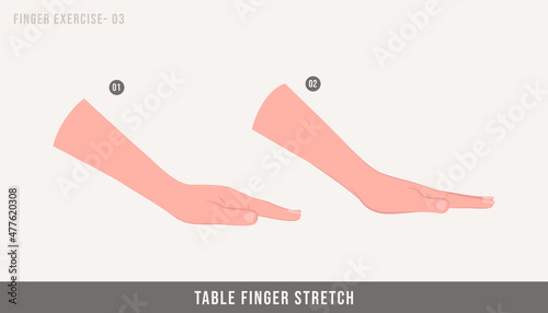 Table Finger Stretch exercise. wrist and finger stretching exercises.