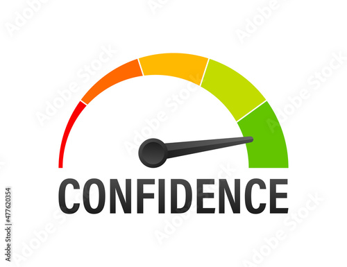 Illustration with confidence indicator for concept design. Business concept vector illustration.