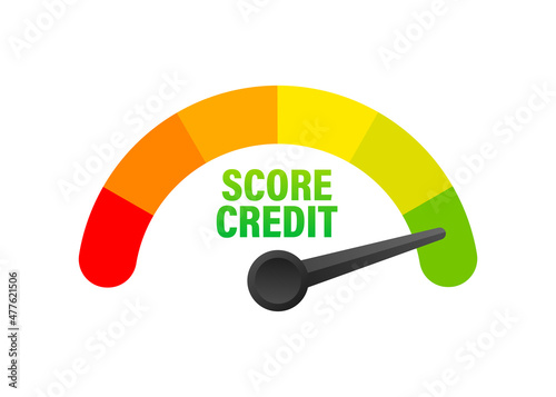Credit score scale showing good value. Vector illustration.