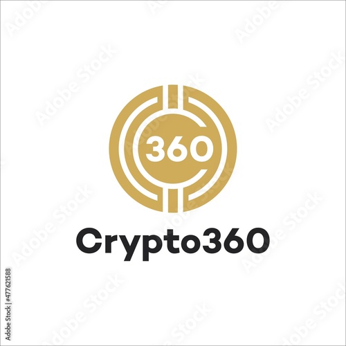 Crypto 360 Logo Design. Letter C. Coin Logo. Digital Money.