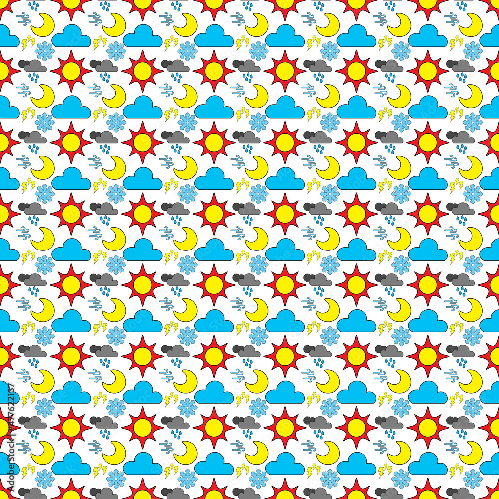 Seamless weather concept pattern background