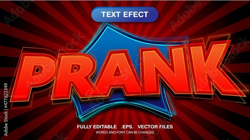 3D editable text effect and font style template, prank themed