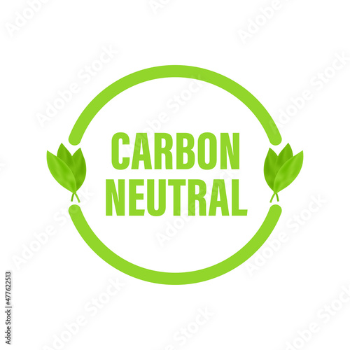 Carbon neutral logo, great design for any purposes. Carbon neutral. Vector icon. Transport logo. Planet earth.