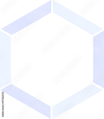 フレーム　六角形枠　水色