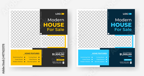 Real Estate social media sale banner design template