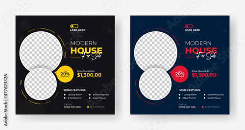 Real Estate social media sale banner design template