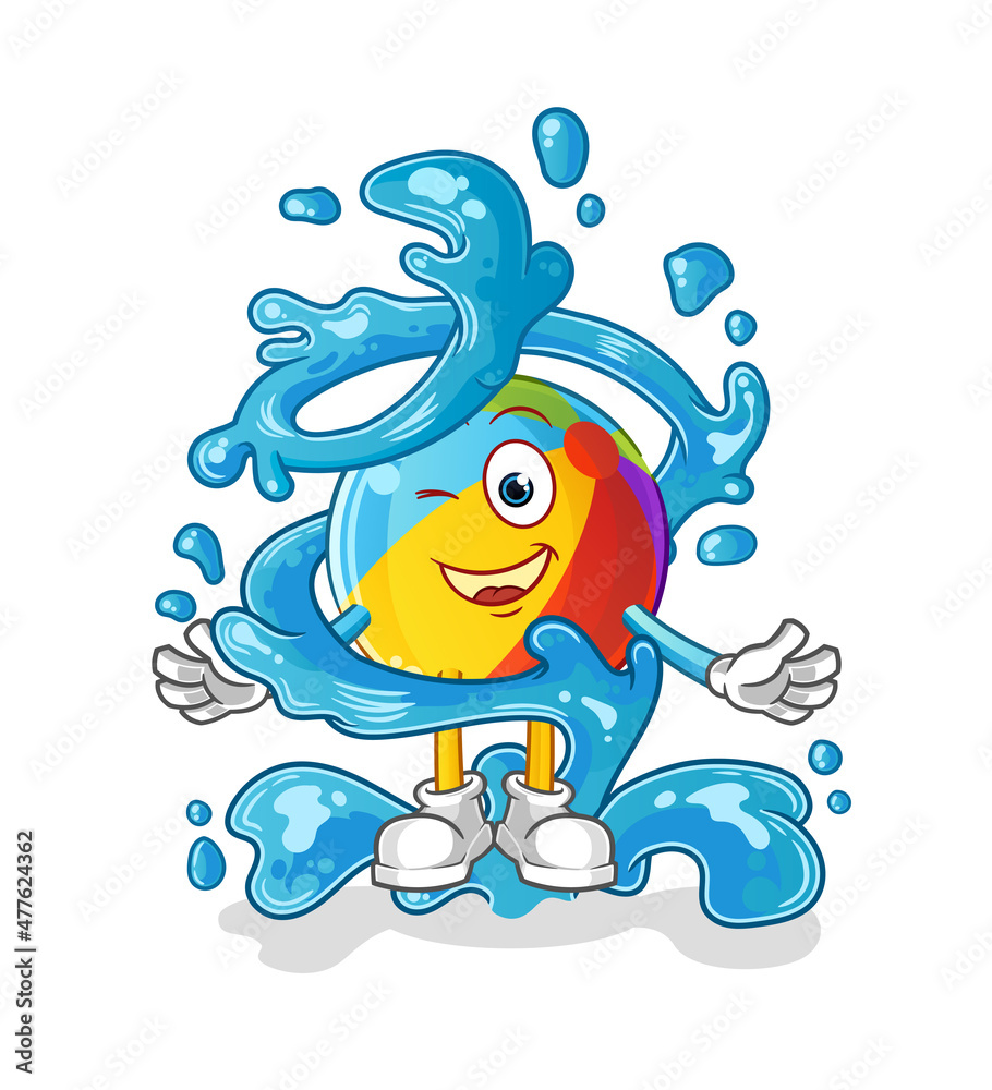 beach ball fresh with water mascot. cartoon vector beach ball fresh with water mascot. cartoon vector